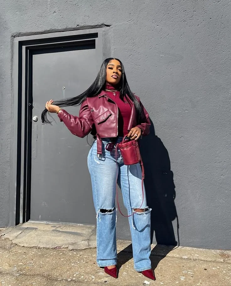leather jacket outfit