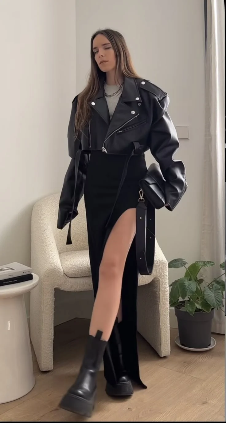 leather jacket outfit