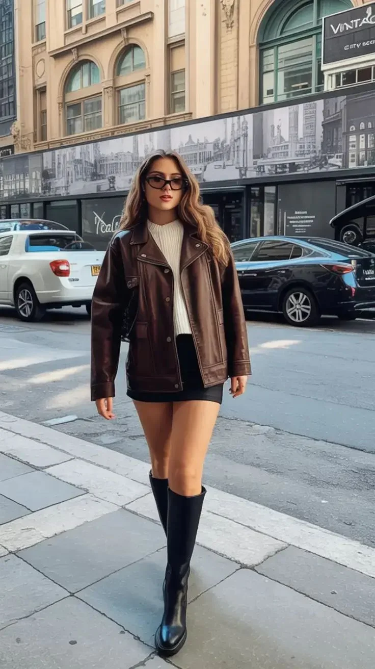 leather jacket outfit