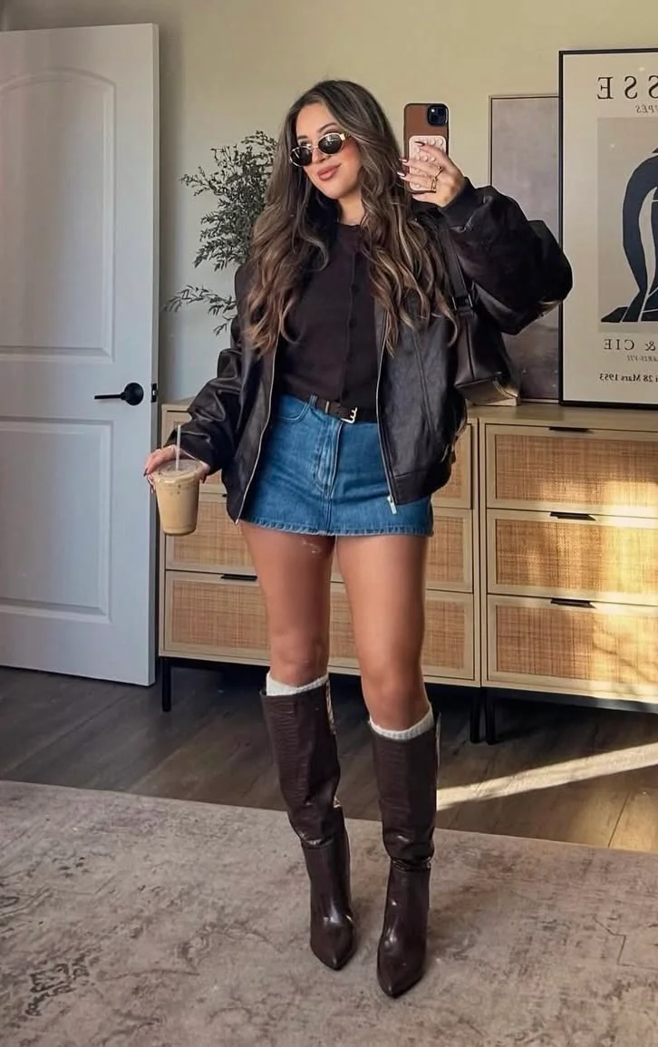 leather jacket outfit