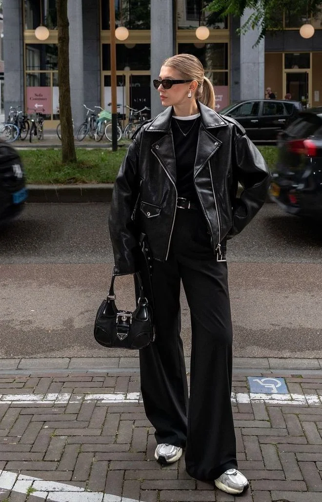 leather jacket outfit