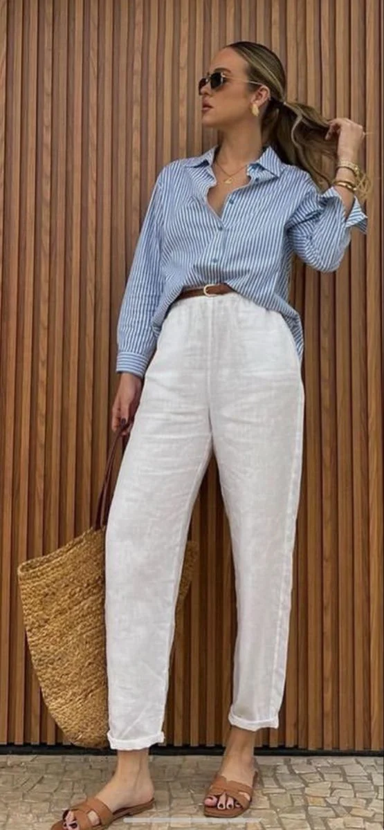 linen pants outfit