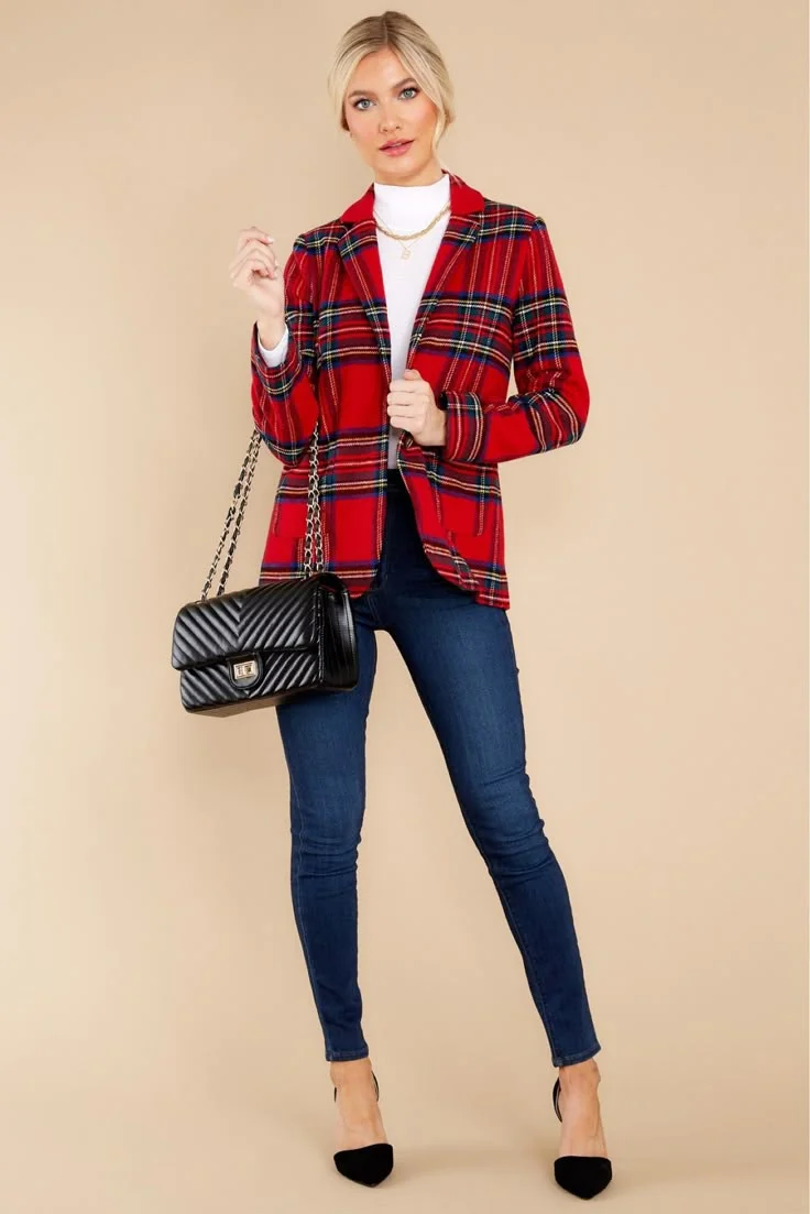 plaid blazer outfit