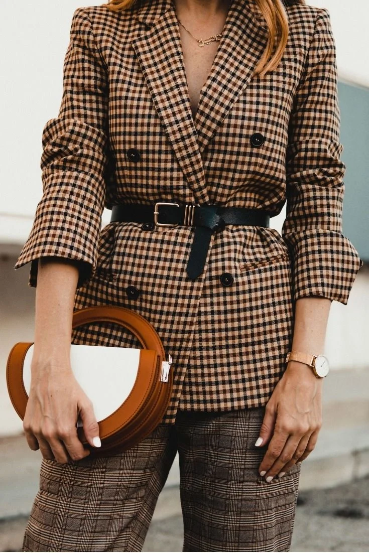 plaid blazer outfit