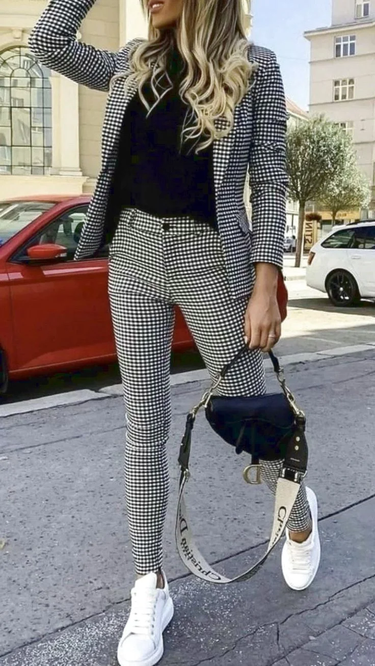 plaid blazer outfit