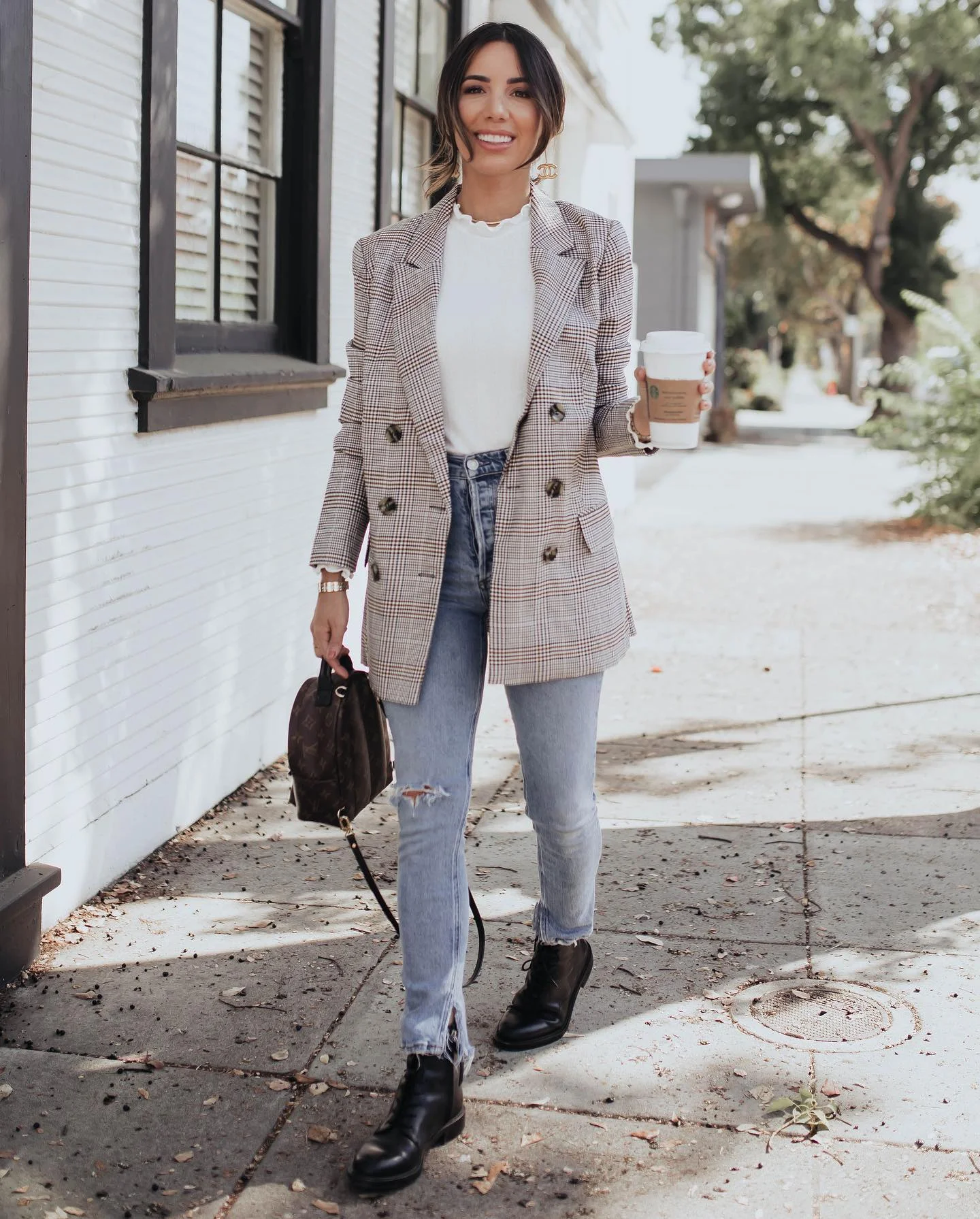 plaid blazer outfit