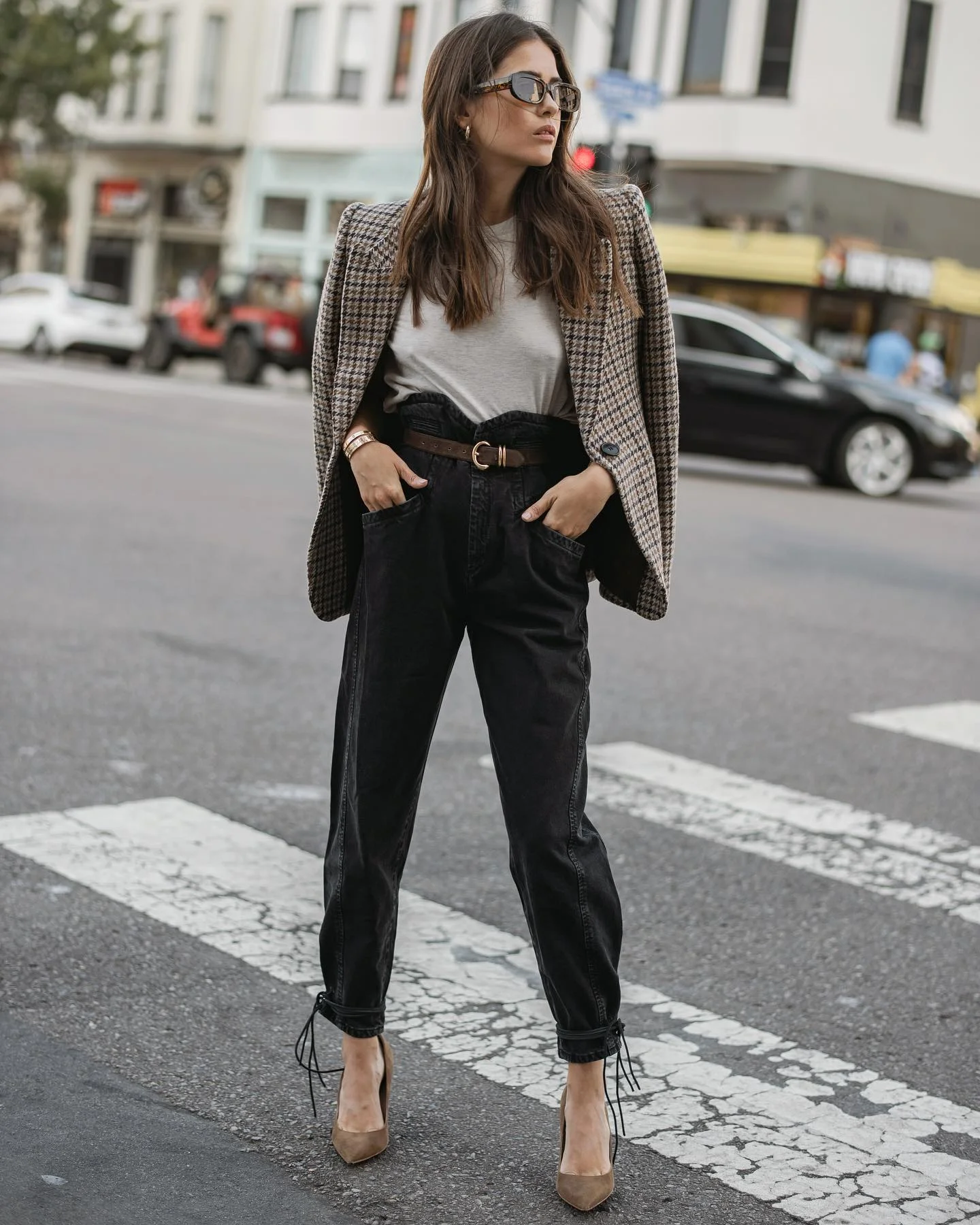 plaid blazer outfit