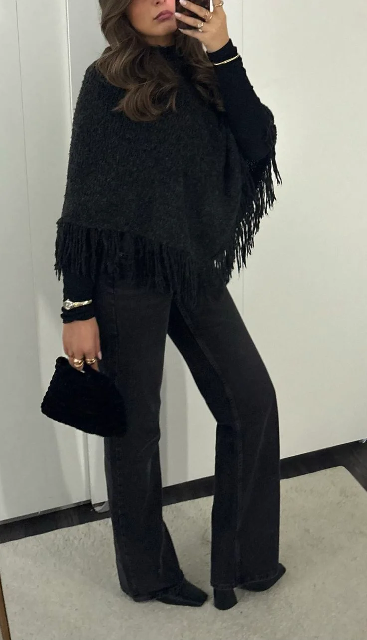 poncho outfits for women