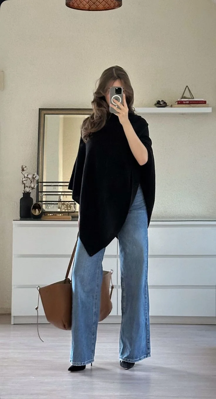 poncho outfits for women