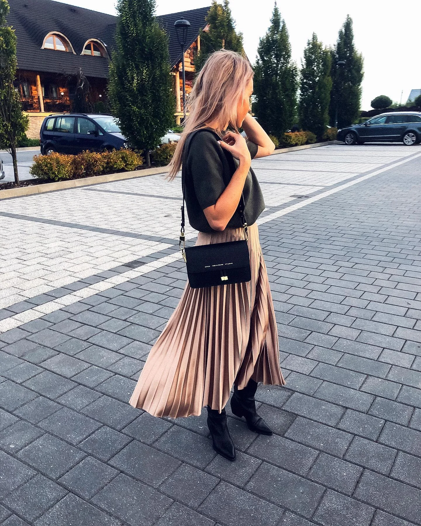 satin skirt outfit ideas