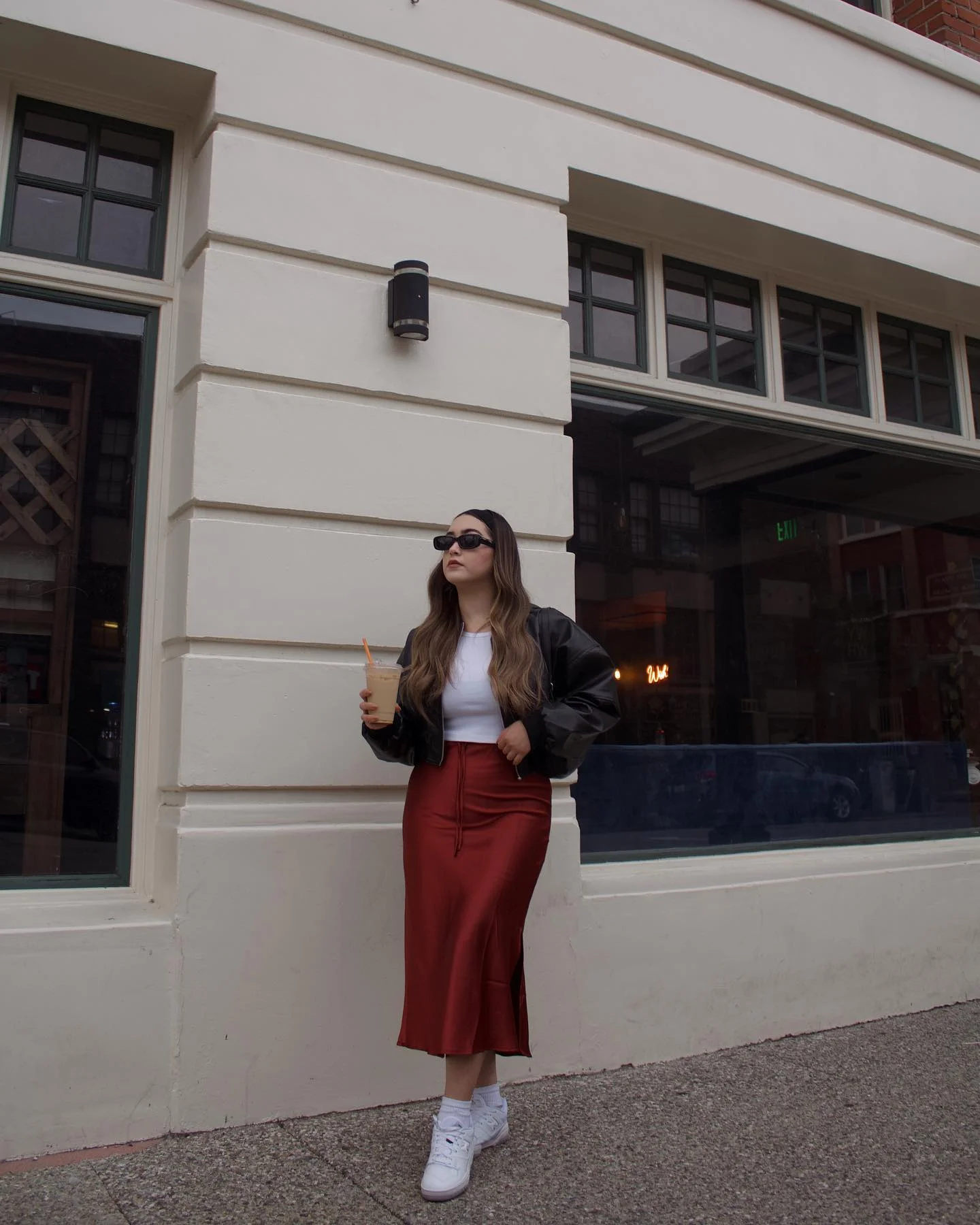 satin skirt outfit ideas