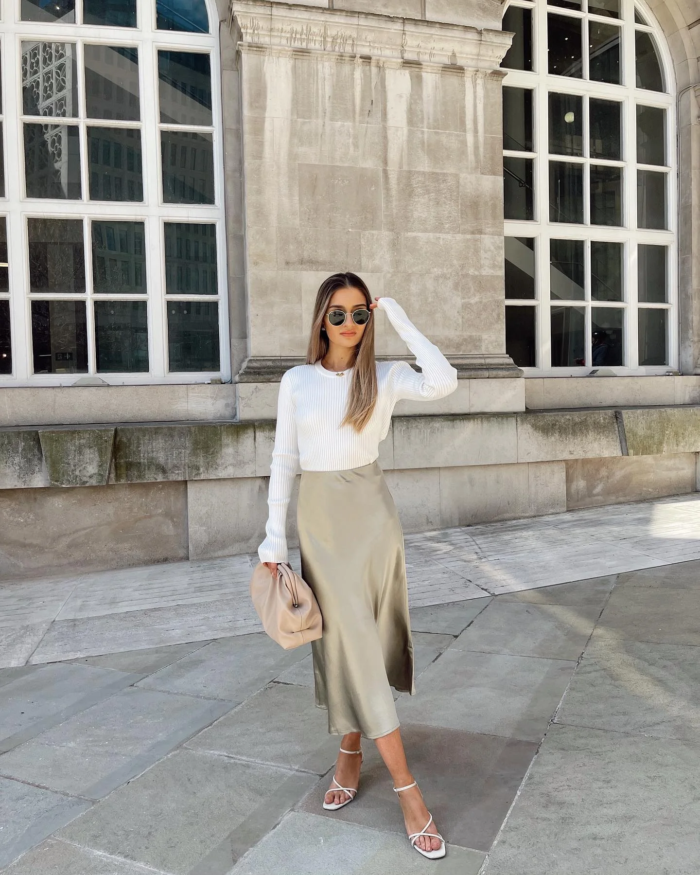 satin skirt outfit ideas