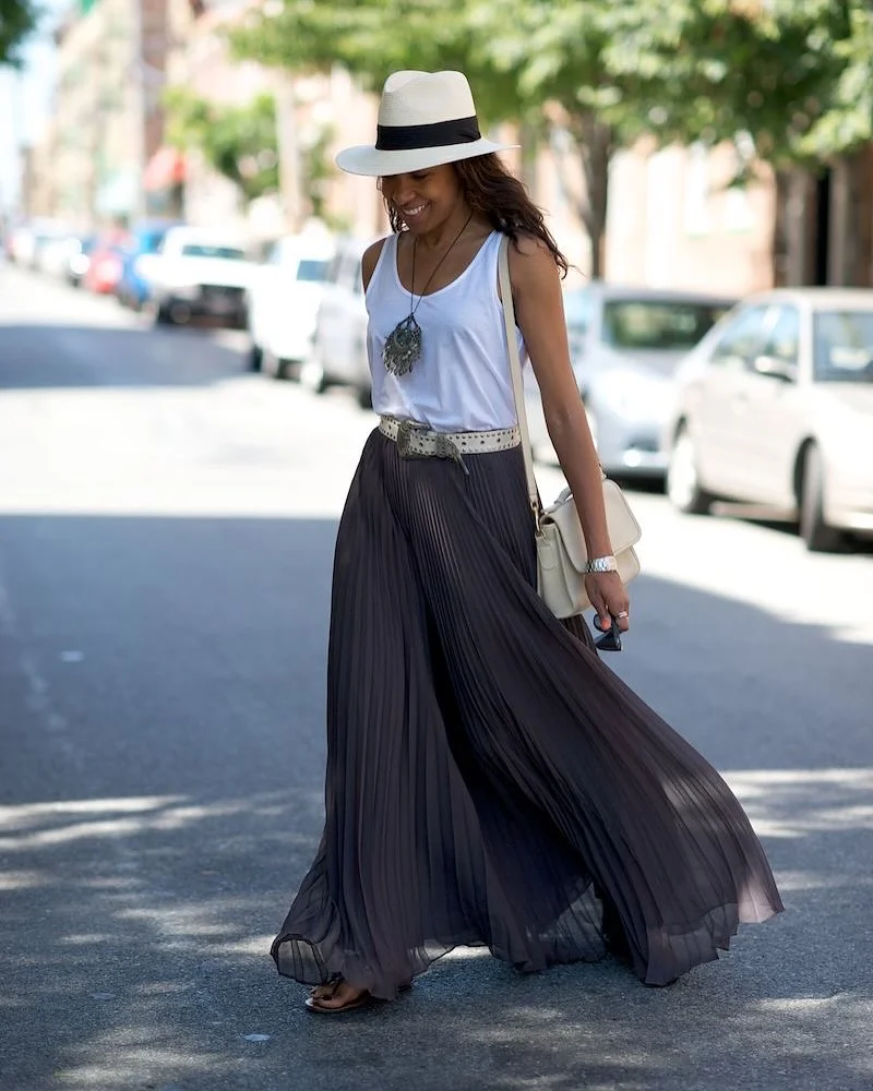 satin skirt outfit ideas