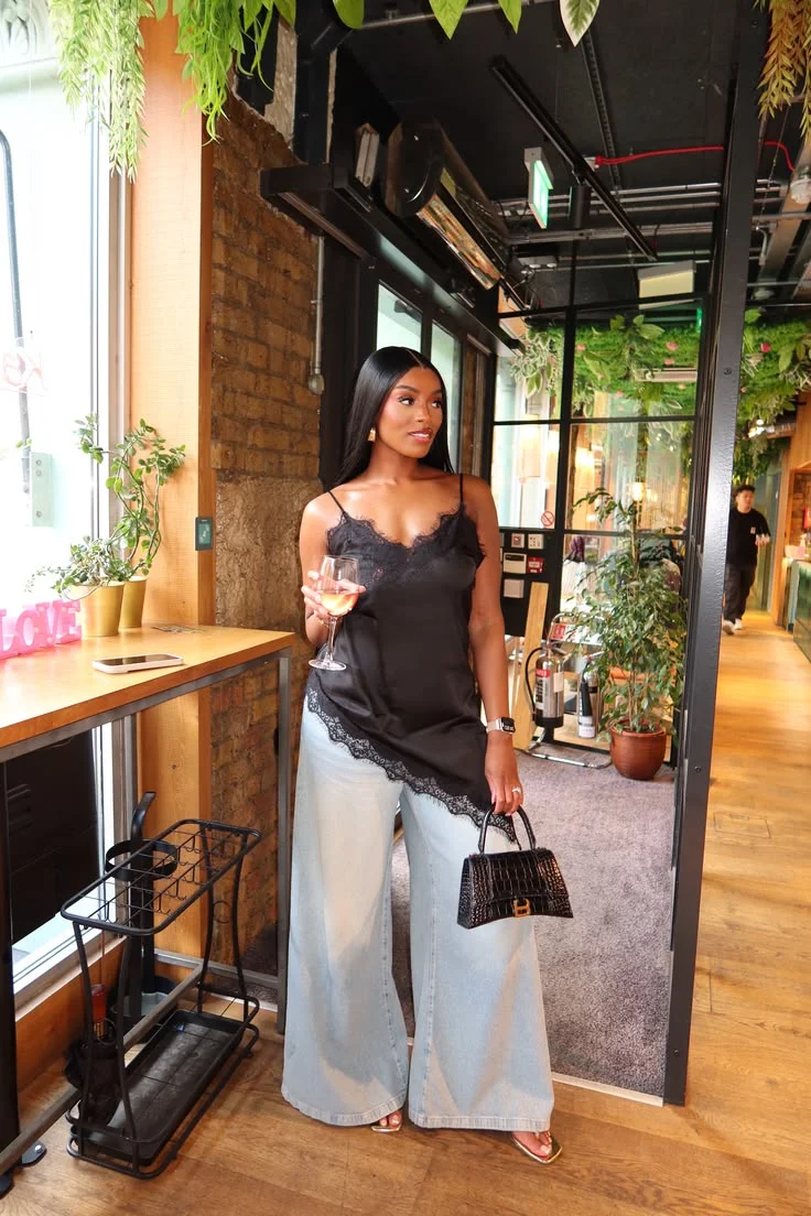 satin top outfit ideas
