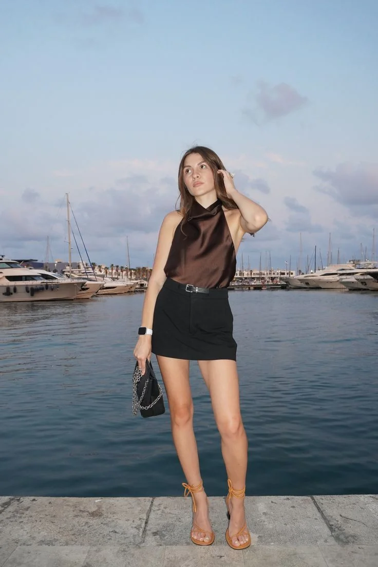 satin top outfit ideas