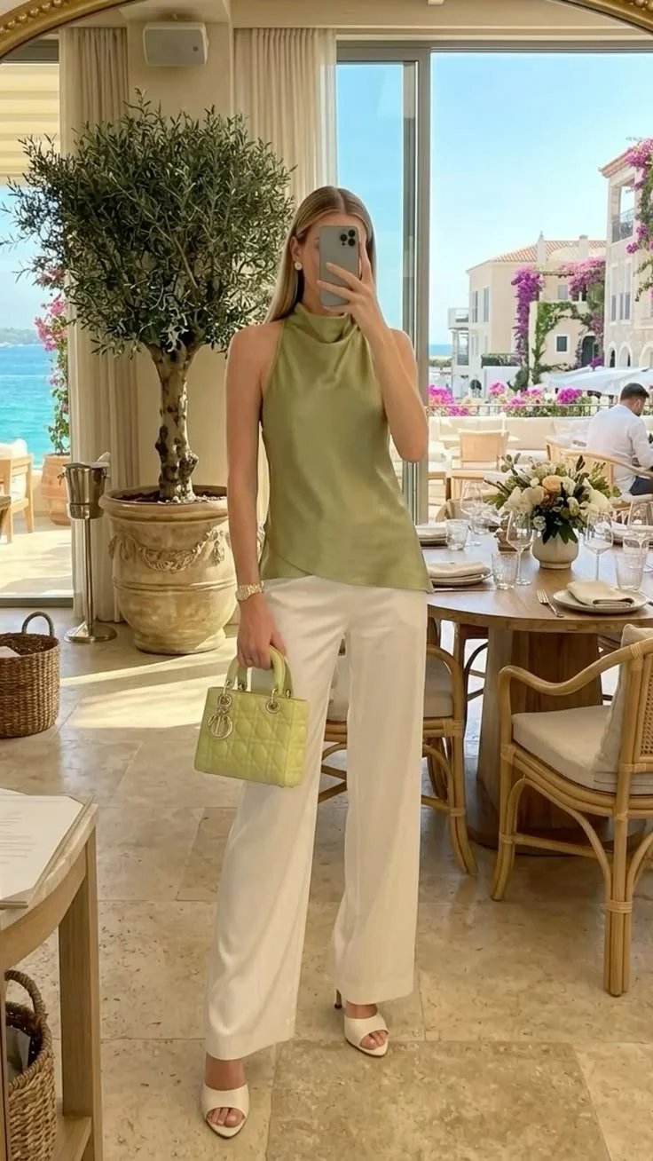 satin top outfit ideas