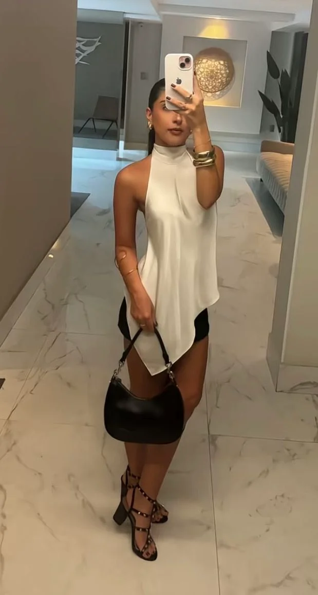 satin top outfit ideas