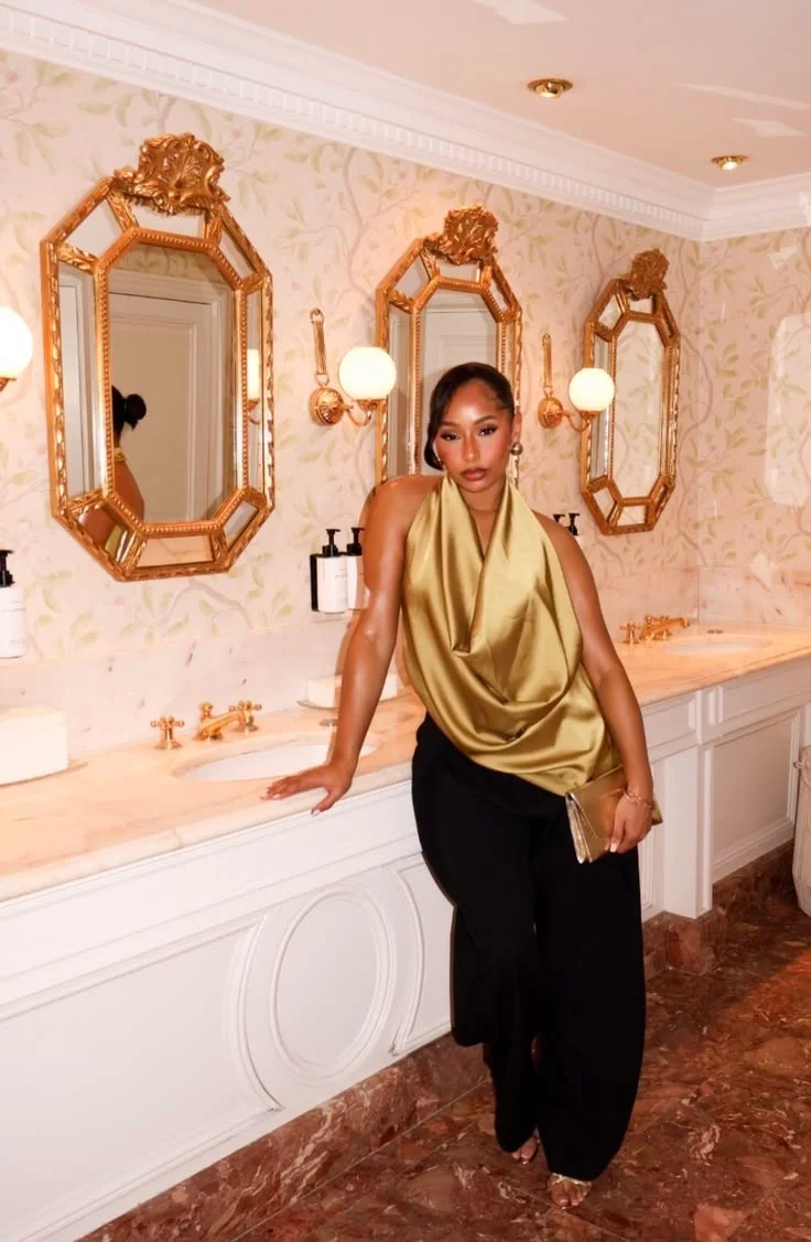 satin top outfit ideas
