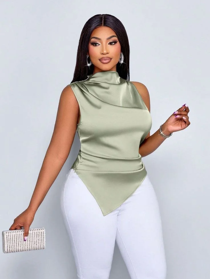 satin top outfit ideas