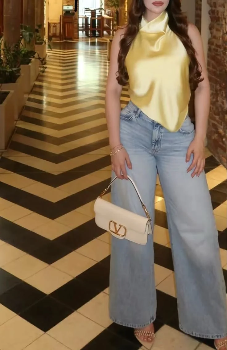 satin top outfit ideas