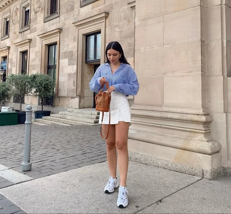 skirt with sneakers