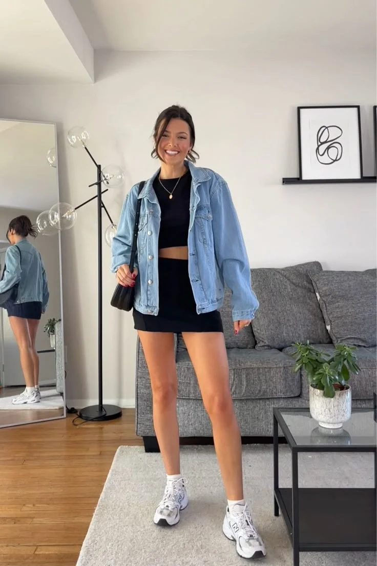 skirt with sneakers
