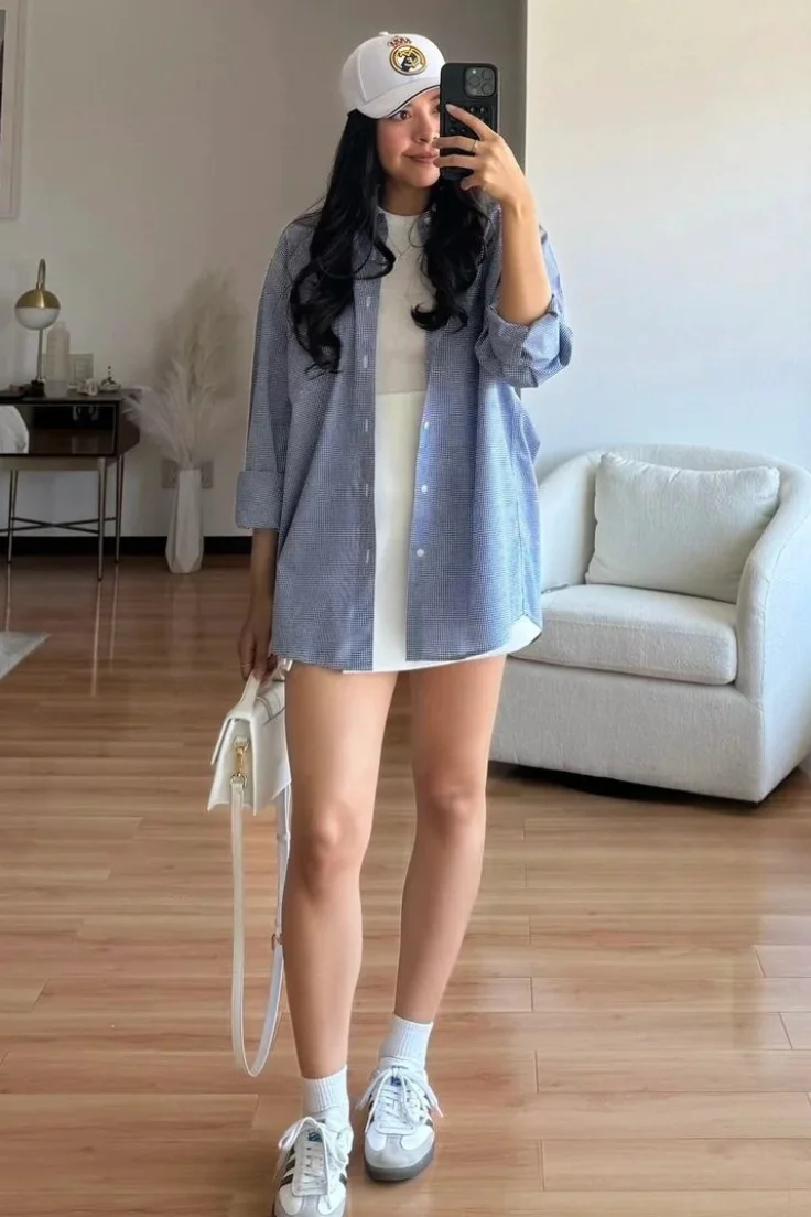 skirt with sneakers