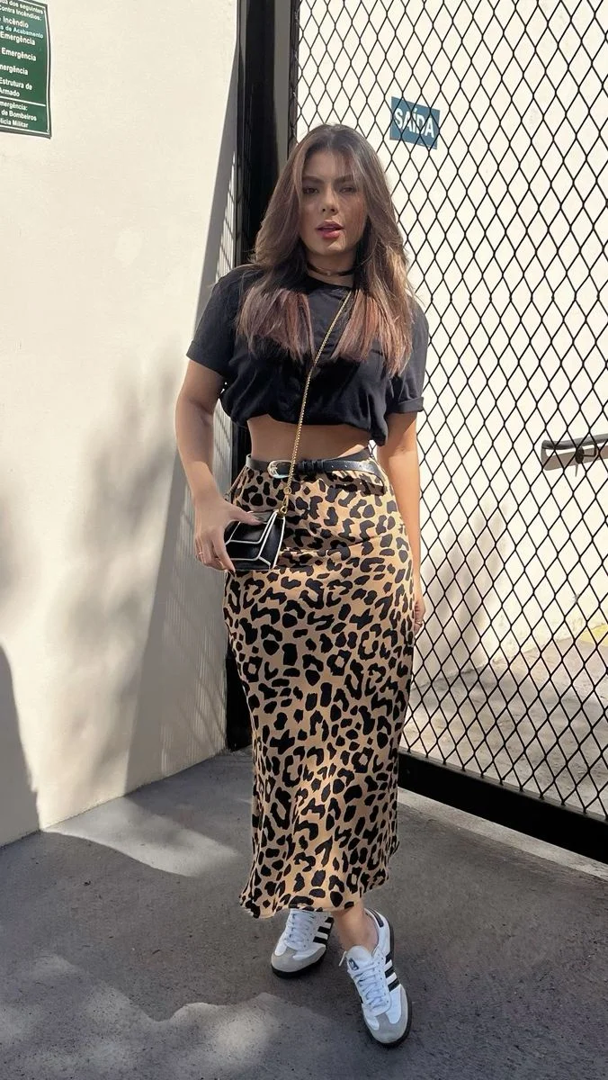 skirt with sneakers