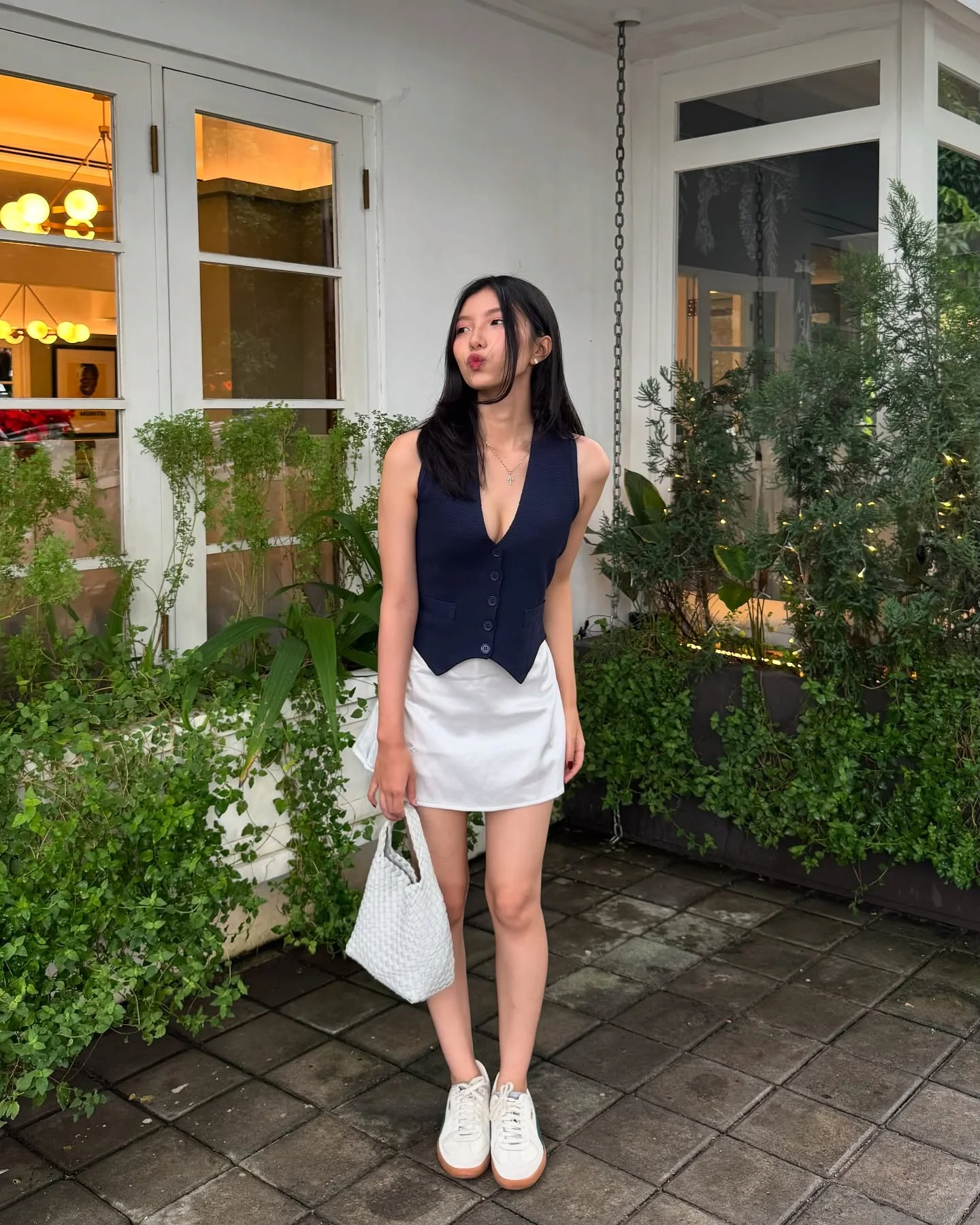 skirt with sneakers