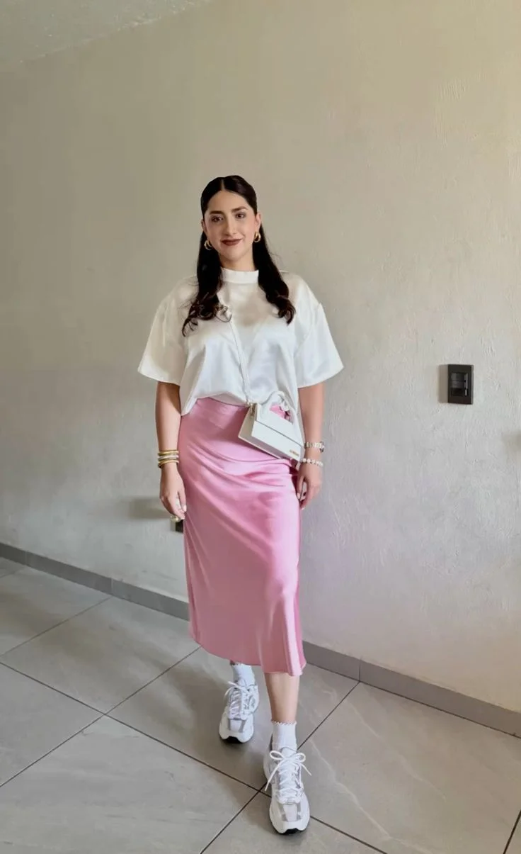 skirt with sneakers