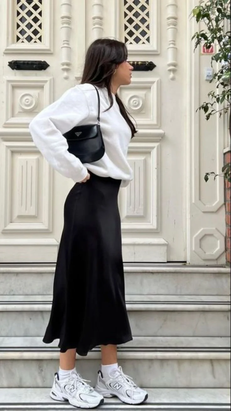 skirt with sneakers