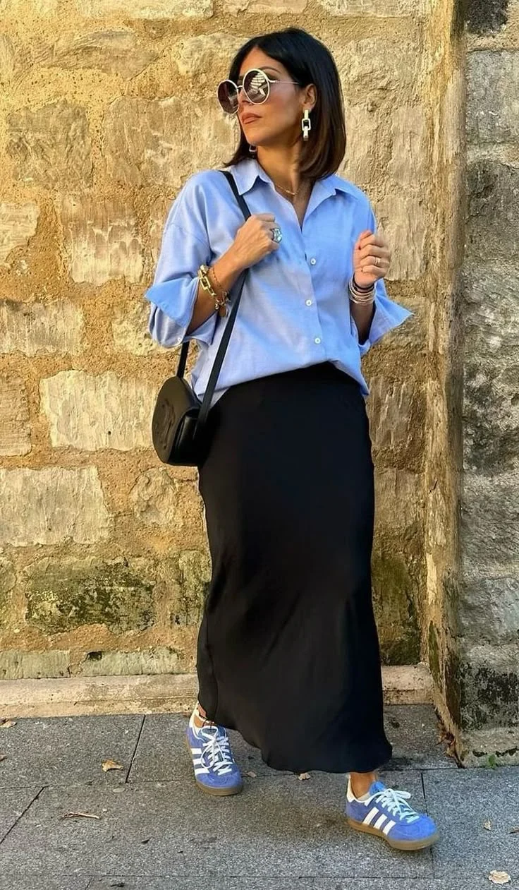 skirt with sneakers