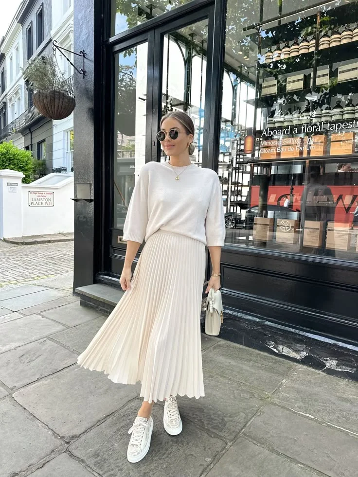 skirt with sneakers