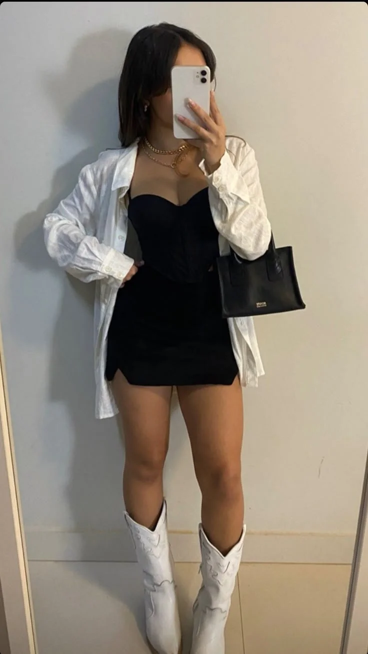 white cowgirl boots outfit