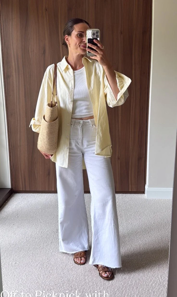 white jeans outfit