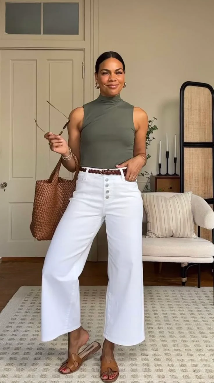 white jeans outfit