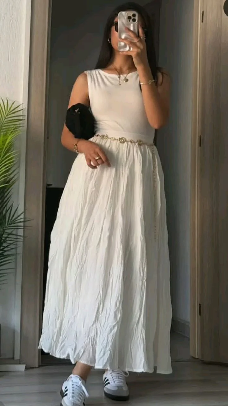 white skirt outfits