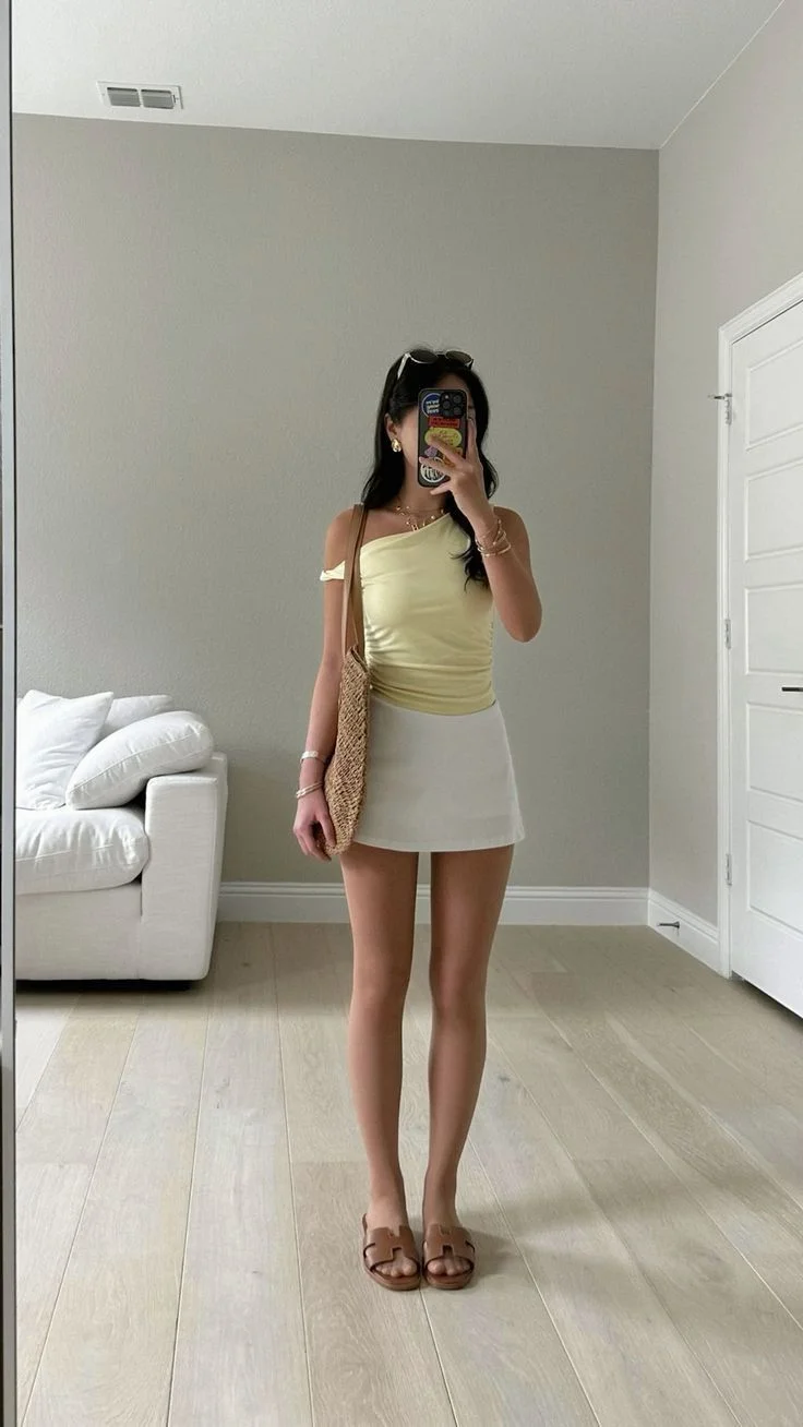 white skirt outfits