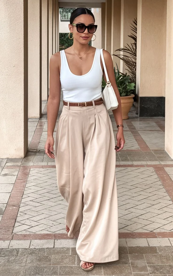 wide leg pants outfit
