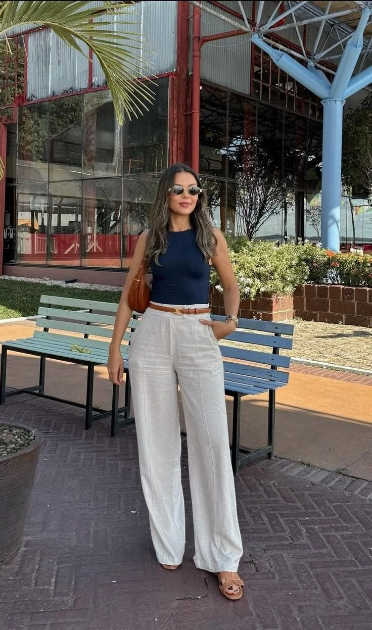 wide leg pants outfit