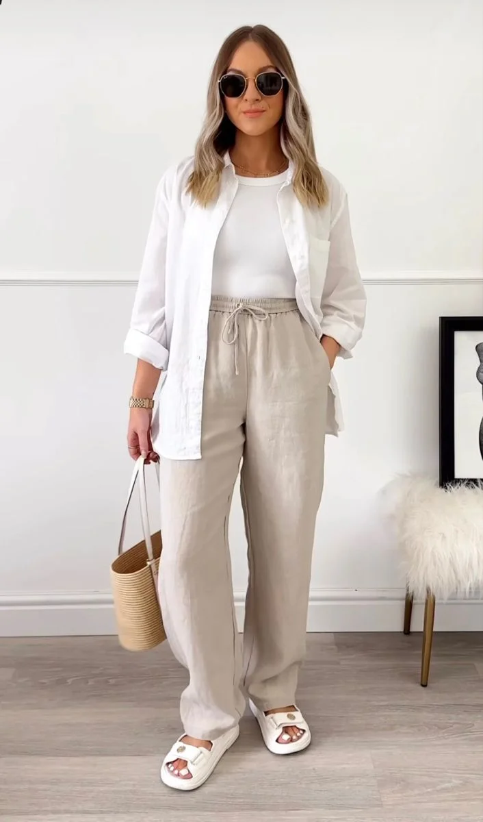 wide leg pants outfit