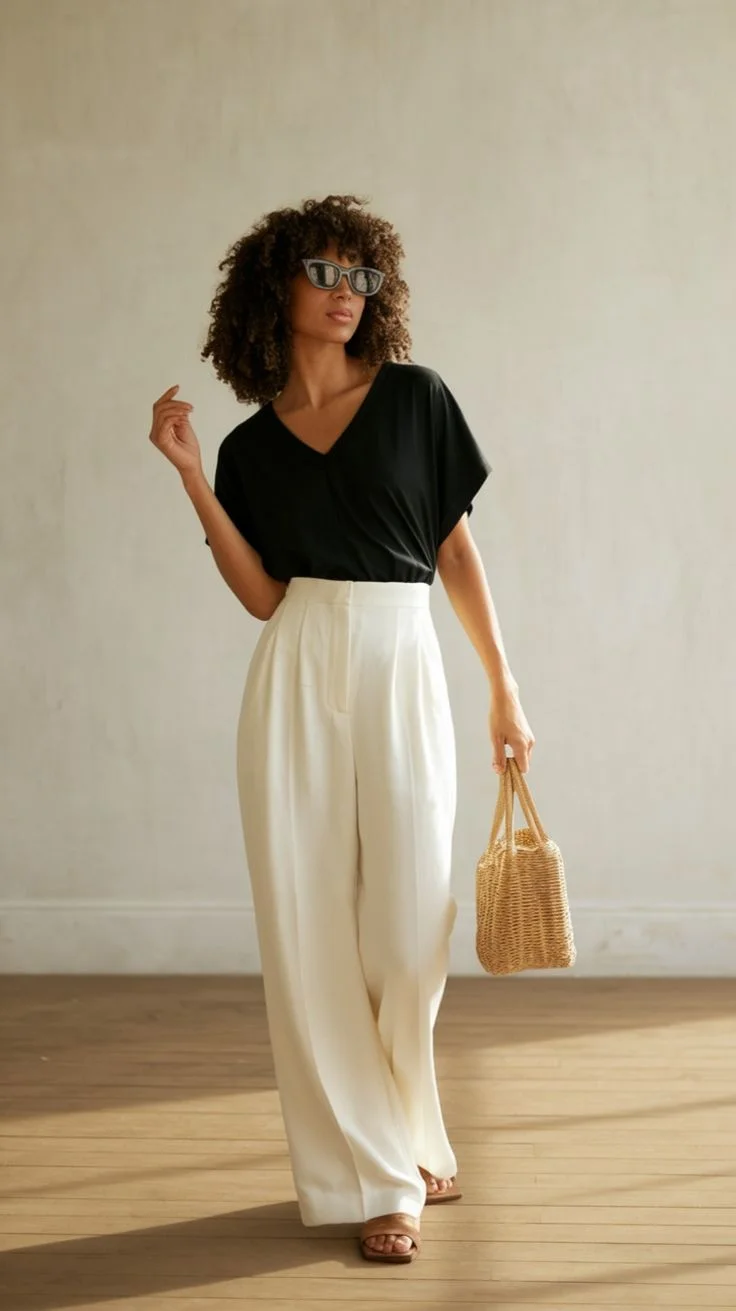 wide leg pants outfit